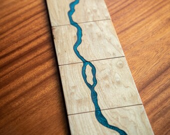 Wood Coaster set with Epoxy &quot;River&quot;