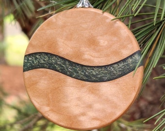 Wood Ornament - Bigleaf Maple with epoxy &quot;river&quot;
