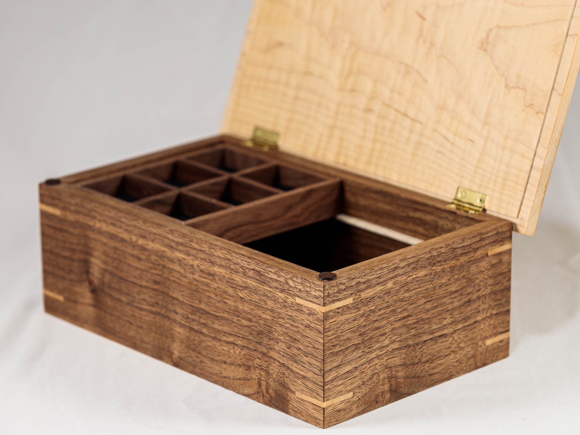 Jewelry Box in Walnut and Figured Maple Etsy