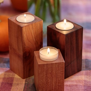 Wood Candle Holder in Bigleaf Maple or Oregon Black Walnut