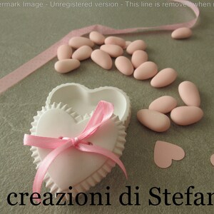 12 scatoline bomboniere in polvere di ceramica a forma di cuore