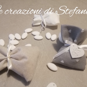 20 sacchetti porta confetti a scelta con cuore in polvere di ceramica nozze d'oro