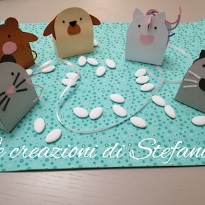 12 cajas para confeti o caramelos Animales surtidos