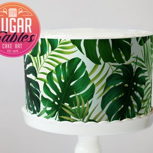 Tropical Jungle Leaves Edible Image, cake wrap,  icing sheet!