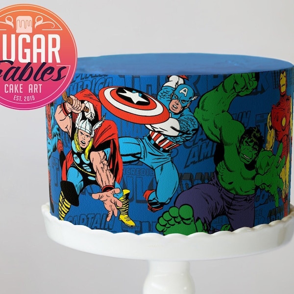 Superhero Comic Book Action Hero Cake Wrap, icing sheets, edible icing.