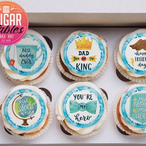 Father&#39;s Day Cupcake, Oreo, Cookie Toppers! Edible images for Oreos, cookies and cupcakes, Dad&#39;s Birthday and Father&#39;s Day! Multiple sizes.