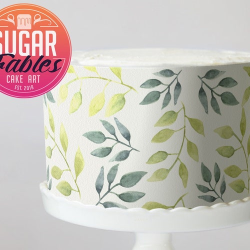 Tropical Jungle Leaves Edible Image Cake Wrap Icing Sheet Etsy