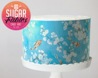 Sakura Koi Edible Image, Cherry blossom cake wrap,  icing sheet!