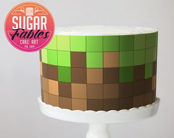 Pixel Tiles Video Game edible image, cake wrap! Birthday party decor for all ages!