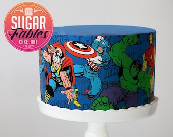 Superhero Comic Book Action Hero Cake Wrap, icing sheets, edible icing.