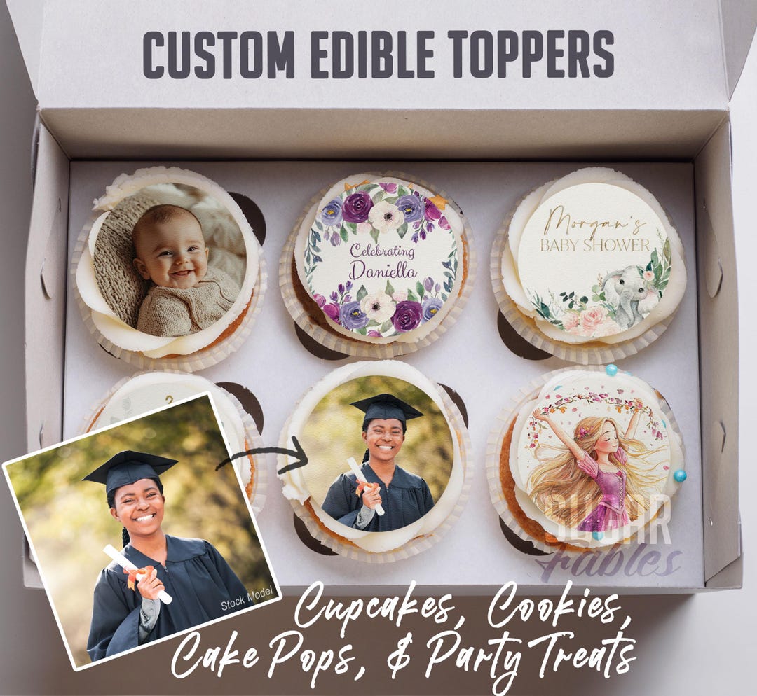 Custom Edible Toppers Personalized Chocolate Covered Cookie Topper ...