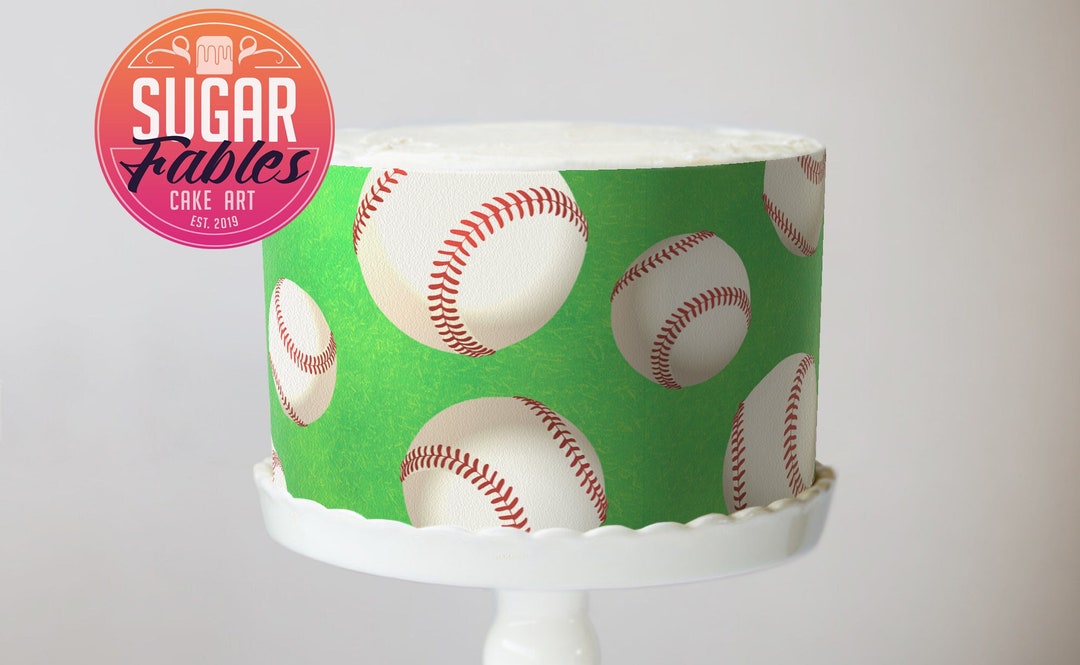 Baseball Cake Wrap Edible Image Baseball Birthday Cake Decorations