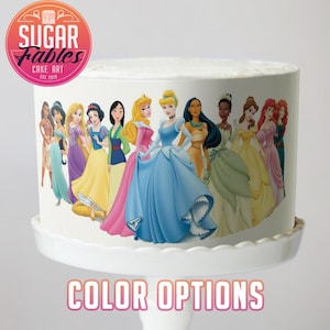 Princess Cake Wrap Magical Birthday Edible Image Princesses Party Decoration Once Upon a Time Cake Strips Princess Birthday Celebration.