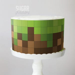 Pixel Art & Tiles Video Game Cake Wrap Block Design Gamer Edible Image Gaming Birthday Decorations Frosting Sheet Kids Party Games