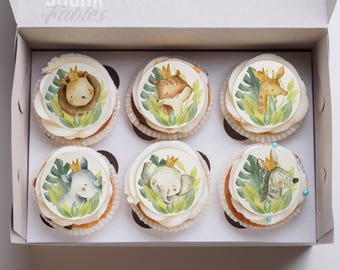 Safari Animals Edible Cupcake Toppers! Birthday, Baby Shower! Multiple sizes.