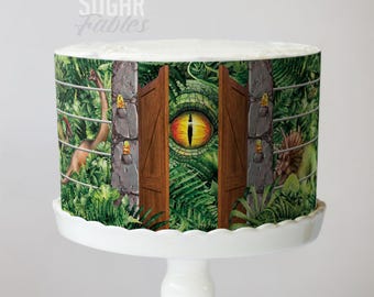 Dinosaur Park Cake Wrap Jurassic Party Edible Image Dino World Adventure Frosting Sheet Prehistoric Jungle Explorer Birthday Decoration