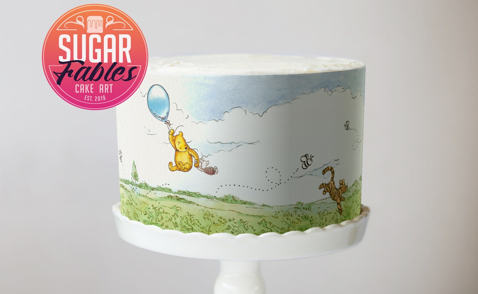 Classic Winnie The Pooh Cake Topper or Centerpiece Decoration / Blue for  Boy Baby Shower / Instant Download / Oh Baby/ Welcome Baby