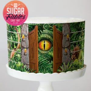 Dinosaur Park Cake Wrap Jurassic Party Edible Image Dino World Adventure Cake Strips Dinosaur Jungle Explorer Birthday Edible Decorations