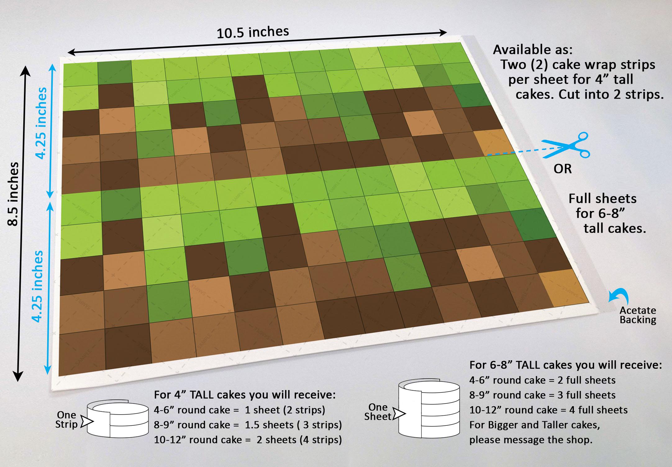 Pixel Gamer Party Cake Wrap