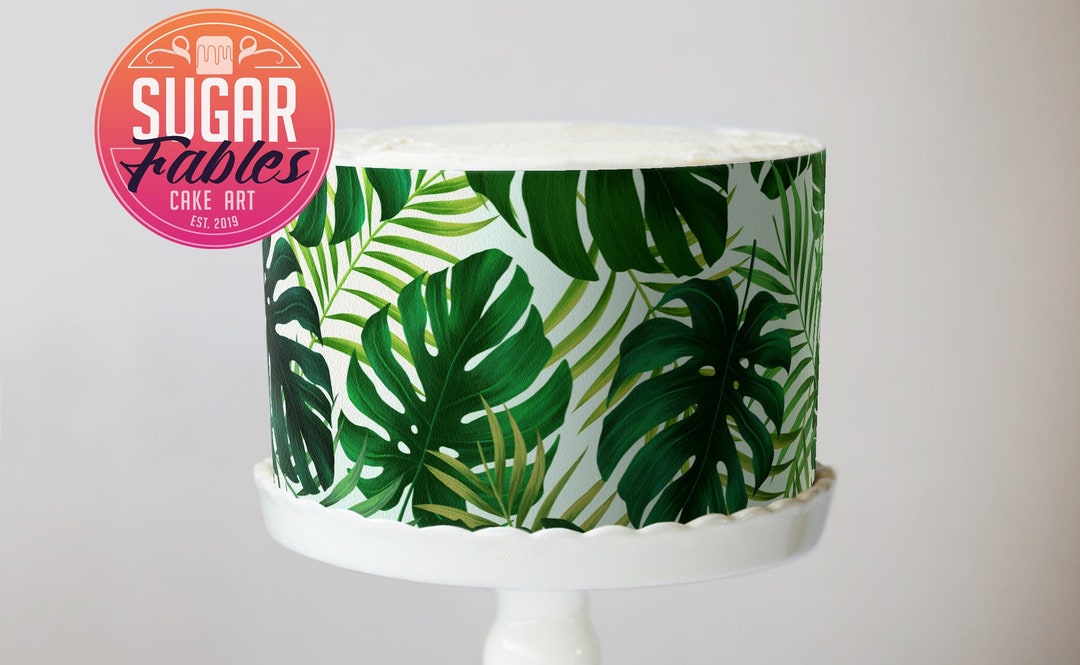 Tropical Jungle Leaves Edible Image, Cake Wrap, Icing Sheet - Etsy