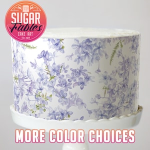 Delicate Blossoms Flowers Icing Sheet, Plumbago cake wrap. Bridal, Baby Shower, Weddings and Anniversaries.