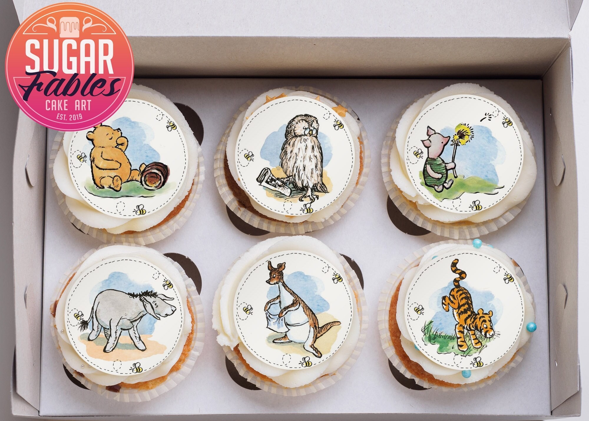 Winnie the Pooh Honey Bear Edible Cake Wrap or Oh Baby Cake Topper 