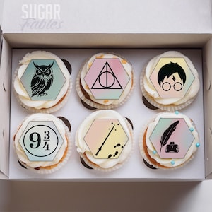 Wizard Hexes Cupcake Toppers Pastel Edible Images Wizard School Cookies and Cupcakes Birthdays Wedding Shower Multiple sizes.