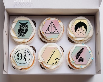 Wizard Hexes Cupcake Toppers Pastel Edible Images Wizard School Cookies and Cupcakes Birthdays Wedding Shower Multiple sizes.