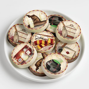 Wizard School Toppers Magical Cupcakes Sorting Hat Chocolate Covered Cookie Topper Spellbook & Potion Edible Image for Magical Celebration image 3