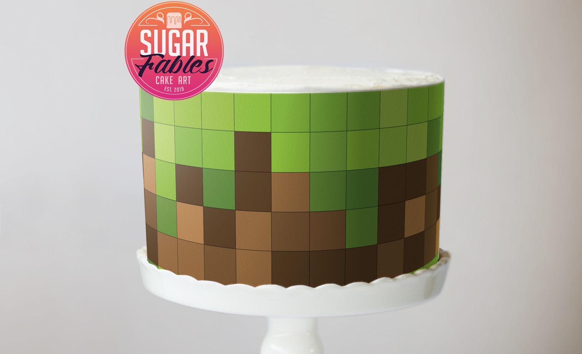 Pixel Gamer Party Cake Wrap