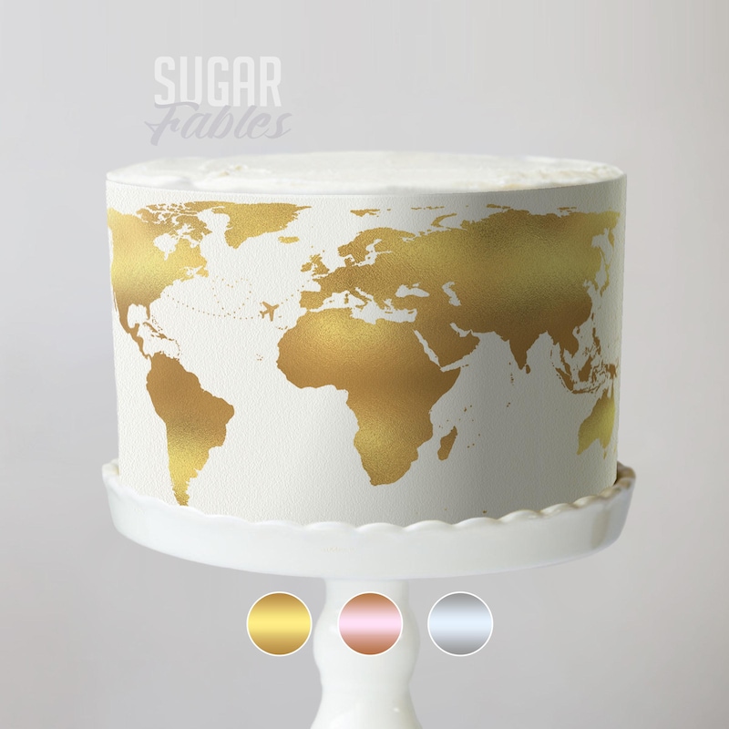 Gold Map for Cake - Etsy