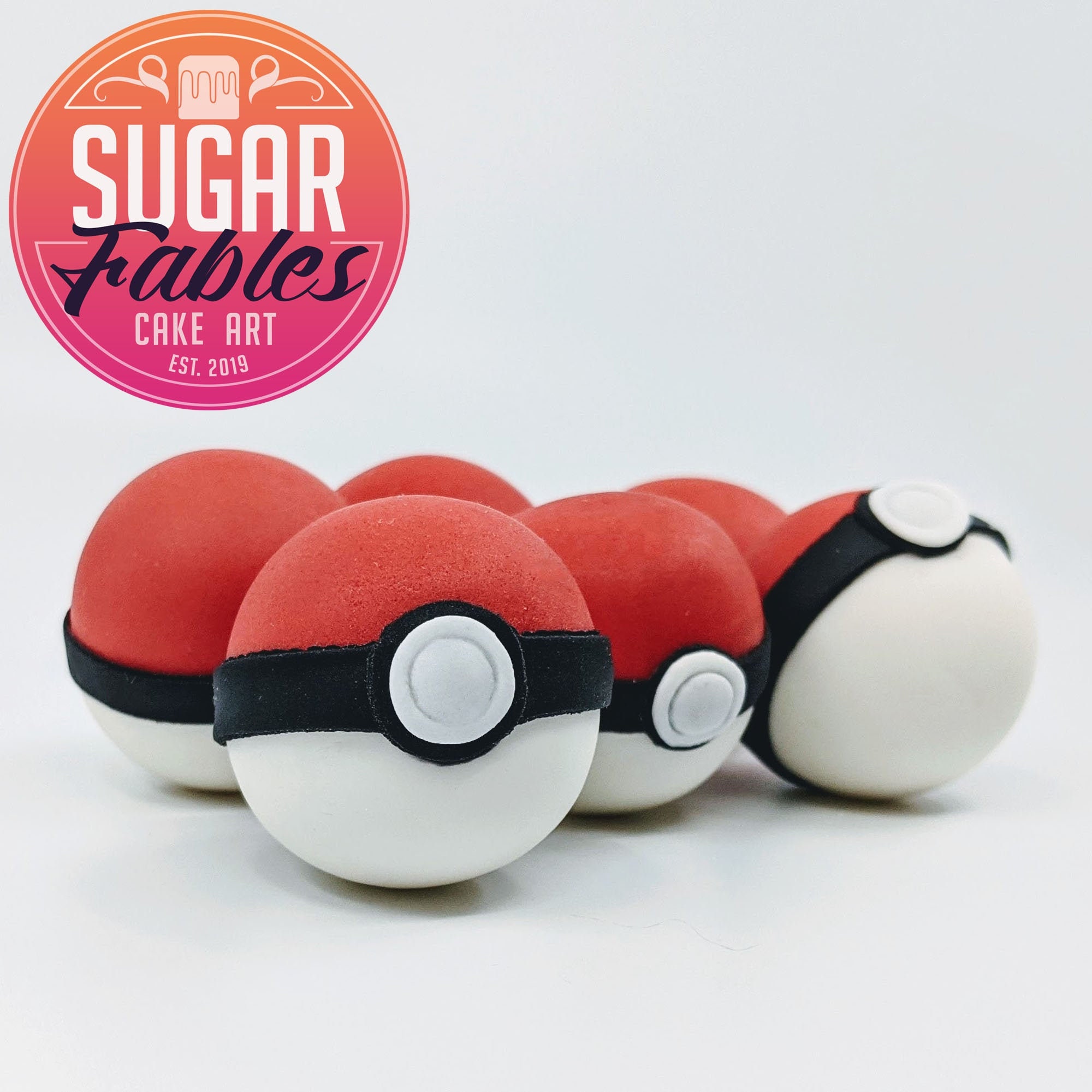 Pokeball Cupcake and Cookie Toppers. Fondant or Polymer Clay Etsy