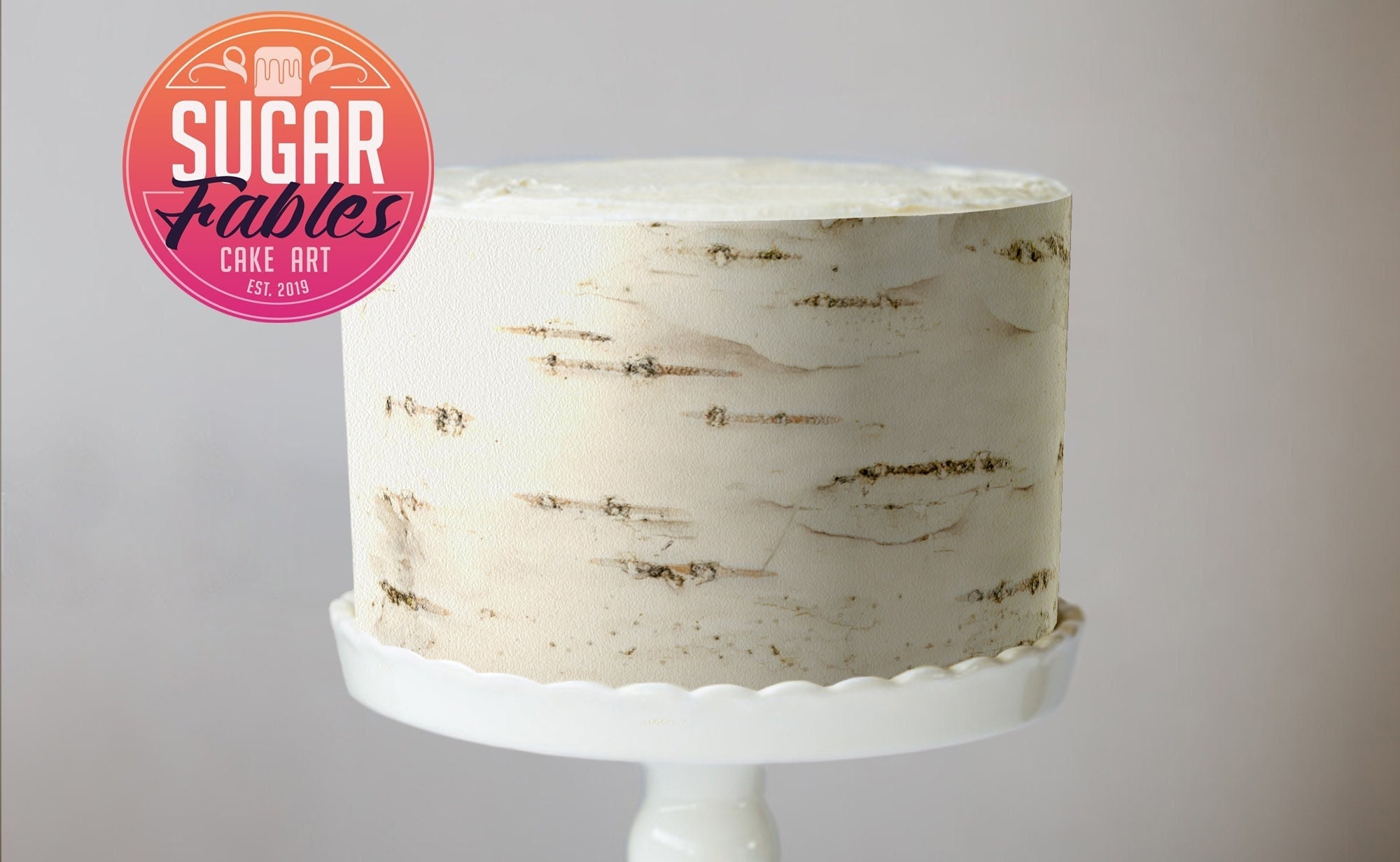  Birch Bark Edible Cake Border Strips- 3 Strips : Grocery &  Gourmet Food
