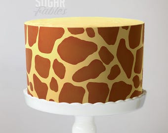 Envoltura para pastel con estampado de jirafa, sarafi, "Oh Baby!", imagen comestible para baby shower, lámina de glaseado para primer cumpleaños de Wild One, fiestas de la jungla de género neutro