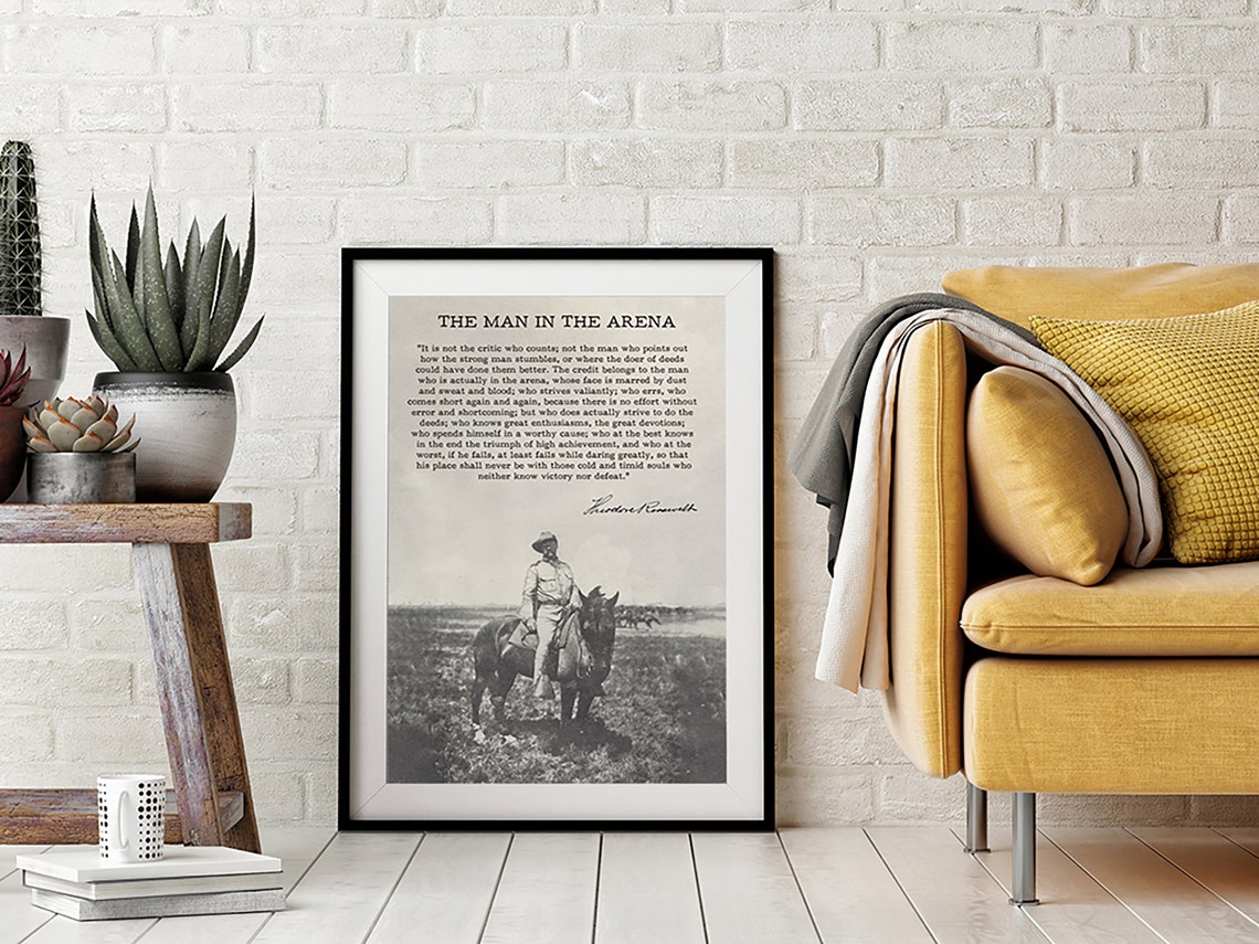Man in the Arena by Theodore Roosevelt Poster Print - Etsy
