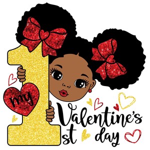 Meu primeiro dia dos namorados Svg, Coração Svg, Afro Girl Svg, Afro Woman Valentine Svg, Valentine afro girl, Peekaboo girl Svg, Afro-americano