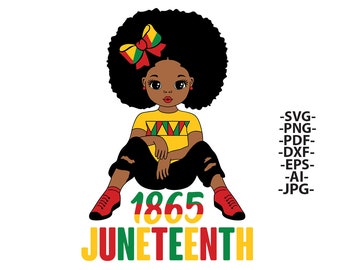 Juneteenth Black Girl SVG: Curly Hair Clipart (Digital Files)