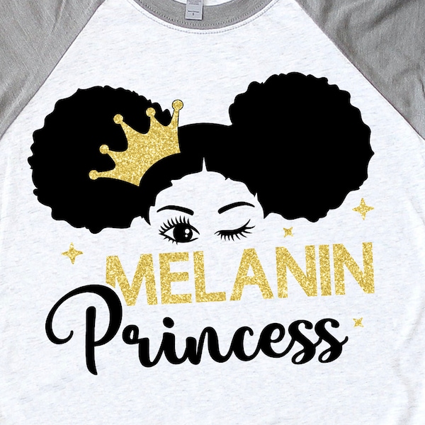 Melanin Princess SVG: Black Queen, Afro Woman Cut Files (Digital Download)