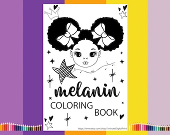 Black Girl Coloring Book: Melanin Mermaid, Afro Girls (PDF)