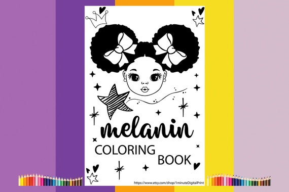 Black Girl Coloring Book: Melanin Mermaid, Afro Girls (PDF)