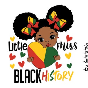 Little Miss Black History Svg, Black Girl Quotes, Afro Puff Svg, Afro Girl Svg, Little Girl Clipart, Black Woman Svg, Svg Cut file