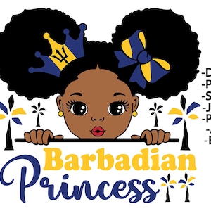 Barbados Svg, Barbados Princess, Black Queen Svg, Black Girl Svg, Caribisch meisje, lief meisje, Melanine Queen, Black Girl Magic, Svg-bestanden