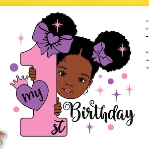 Svg de primeiro aniversário, Svg de primeiro aniversário, é meu primeiro aniversário, Svg de aniversariante, aniversário afro, Black Girl Magic, afro-americano, arquivo cortado