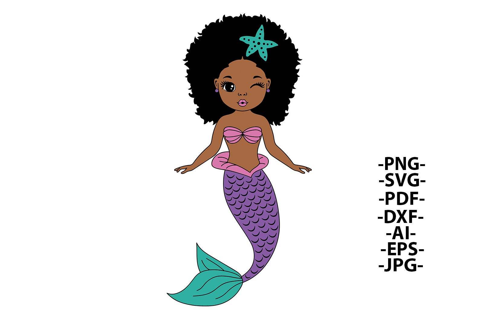 Free Free 254 Afro Mermaid Svg SVG PNG EPS DXF File