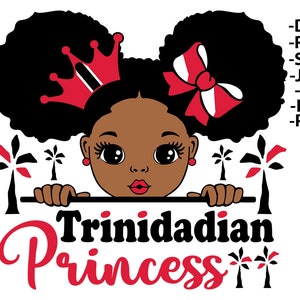 Bandiera di Trinidad, Ragazza Principessa Nera, Trinidad Svg, Ragazza Nera Svg, Donne di Trinidad, Principessa Trinidadiana Svg, Regina Melanina Svg, Donna Afro Svg