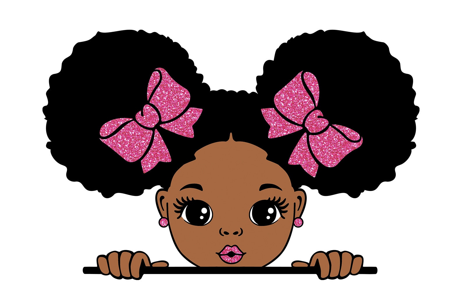 Peekaboo Girl Svg Afro Girl Svg Black Girl Svg Pink Lips | Etsy