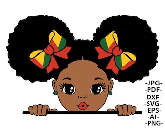 Afro Girl Peekaboo SVG: Juneteenth, Black Girl Shirt (Digital Files)