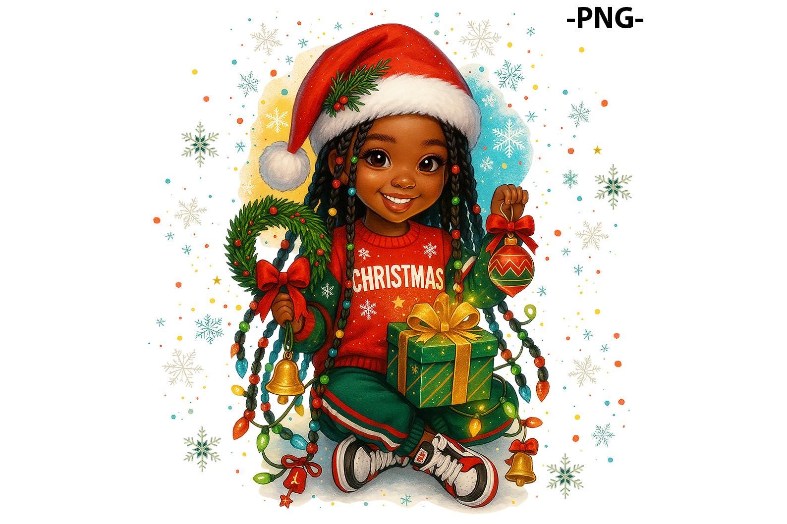 Christmas Black Girl SVG: Peekaboo Afro, Holiday PNG (digital Files) - Etsy  New Zealand, image size:1588x1058