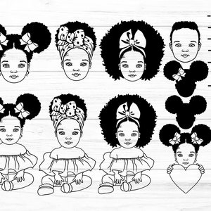 Ragazza afro Silhouette Bundle Svg, file SVG Silhouette donna afro, bundle SVG donna nera, ragazza afroamericana, Black African Svg
