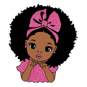 Peekaboo Girl Svg, Ragazza Afro Svg, Ragazza Dolce, Capelli Sbuffi, Ragazza Nera Svg, File Png a colori diversi, Labbra Rosse, Bambina Carina Svg